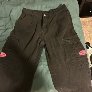 black jeans with some stitching